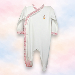 Macacão Viés Pinguim Rosa - Xadrez Rosa