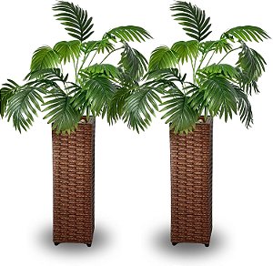 Kit 2 Vasos De Planta Flor 50cm Grande Artesanal Sintético