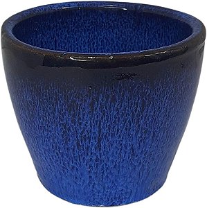 Vaso Cachepot De Cerâmica 6 Cores Para Decoração 14x12 - Azul Escuro