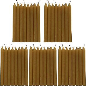 Kit 40 Velas Com Cera De Abelha Natural, 18,5 X 1,8 cm, maciça, número 8