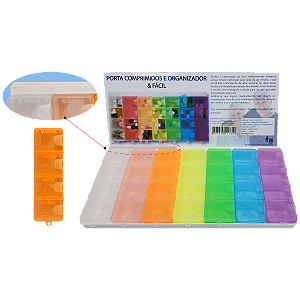 Porta Comprimido &FÁCIL semanal C/28 cavidade