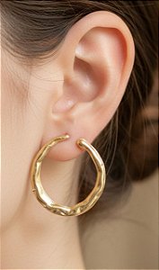 Brincos Argola Folheada Chapada 3,5cm Feminino 33211