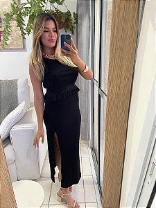 Conj. Cropped/Saia Nina - Canelado