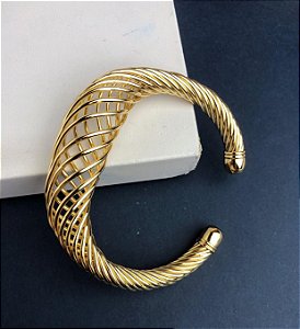 Bracelete Luxo Trançado Dourado
