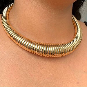 Gargantilha Tubular Dourado
