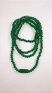 Guia de Proteção Verde em Cristais de Vidro (65 cm) - OXOSSI - POVO DA MATA - CABOCLOS - UMBANDA - CANDOMBLE