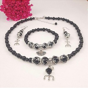 Conjunto Orixá PomboGira / PombaGira (Colar + Brinco + Pulseira) Umbanda e Candomblé