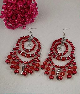 Maxi Brinco Pomba Gira Vermelho