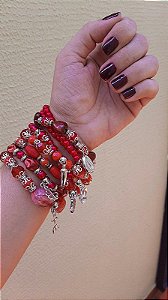 Pulseira de 7 Volta para Pomba Gira Vermelha