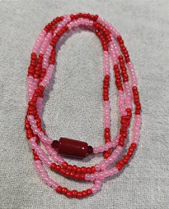 Guia de Proteção Vermelha e Rosa – Umbanda e Candomblé – Feita à Mão