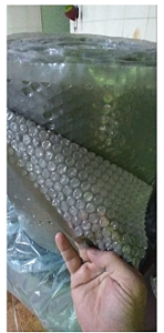 Plástico bolha 43 cm X 30 metros bobina com 100 micras, o mais grosso da shopee ( estamos mandando ele em cinza).