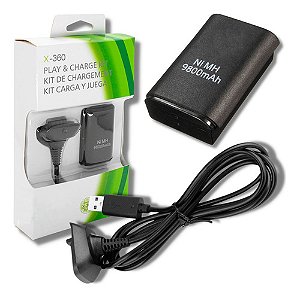 Bateria Controle Xbox 360 Recarregável Com Carregador Usb