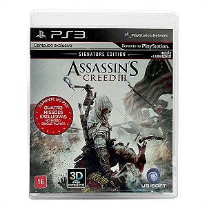 Jogo Assassins Creed 3 Signature Edition Mídia Física Usado - PS3