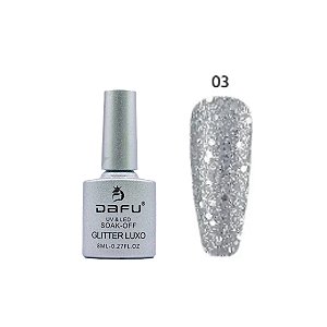 Esmalte em Gel Rio de Prata 003 Glitter Prateado 8ml - Dafu
