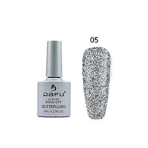 Esmalte em Gel Rio de Prata 005 Glitter Prateado 8ml - Dafu