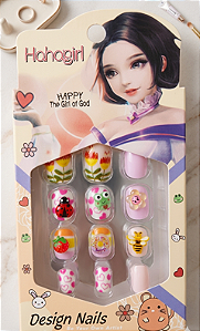 Unha Postiça Infantil com 12 unidades