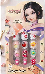 Unha Postiça Infantil com 12 unidades