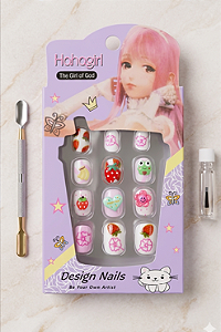 Unha Postiça Infantil com 12 unidades