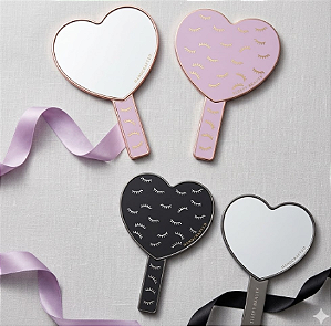 ESPELHO DE MÃO PARA CÍLIOS CORAÇÃO PRETO