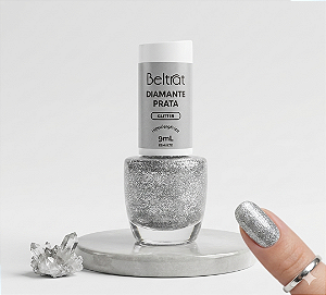 ESMALTE BELTRAT DIAMANTE PRATA GLITTER 9ML