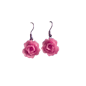 10 pares de Brincos Flor ROSA (ATACADO)