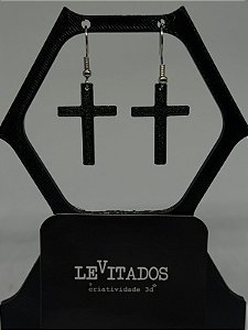 10 Pares de Brincos Cruz Preta (ATACADO)