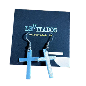 10 Pares de Brincos Cruz Branca (ATACADO)