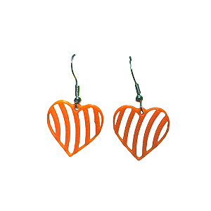 10 Pares de Brincos CORAÇAO LARANJA (ATACADO)