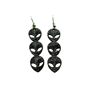 10 Pares de Brincos ALIEN PRETO (ATACADO)