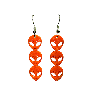 10 Pares de Brincos ALIEN LARANJA(ATACADO)
