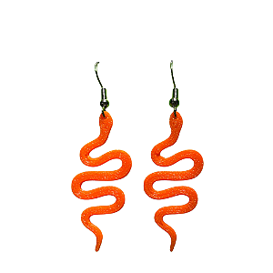 10 Pares de Brincos COBRA LARANJA (ATACADO)