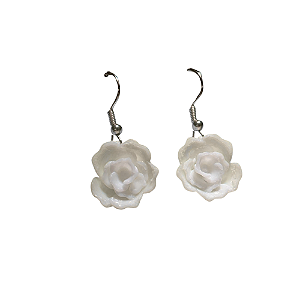 10 pares de Brincos Flor BRANCA (ATACADO)