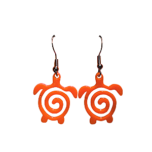10 Pares de Brincos TARTARUGA LARANJA(ATACADO)