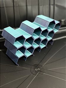 Suporte Expositor Para Tintas De Tatuagem 11 Tubos Azul e Roxo