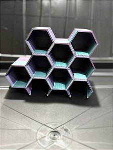 Suporte Expositor Para Tintas De Tatuagem 7 Tubos Azul e Roxo