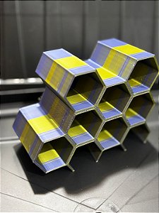 Suporte Expositor Para Tintas De Tatuagem 7 Azul e Dourado