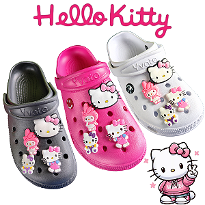 Sandália babuche Hello kitty kuromi super macia e confortável antiderrapante