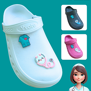 Sapato Sandália babuche fechada enfermagem área da saúde antiderrapante ortopédica impermeável super confortável