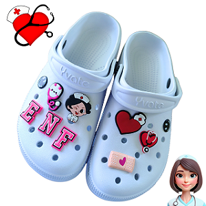 Sandália babuche enfermagem personalizada ideal para trabalhar (enf)