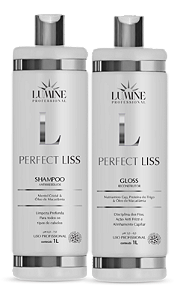 Kit Lumine Perfect Liss Shampoo Antirresíduos 1L + Gloss Reconstrutor 1L