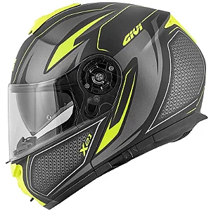 Capacete Givi X21 Shiver Preto/Titânio/Amarelo (Articulado)