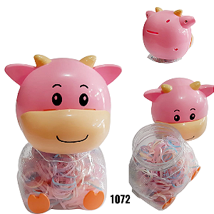 NE1072 - Big vaquinha de liguinha de cabelo c/ 365 liguinhas unitario atacado – Pacote com 12 unidades (Atacado)