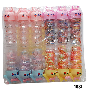 NE1081 - Liguinha de cabelo 170 elasticos de borracha por pc com 1081 – Pacote com 12 unidades (Atacado)