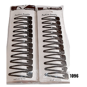 NE1096 - Presilha de cabelo tic tac cartela 12 presilhas - atacado 12 kits 1096 – Pacote com 12 unidades (Atacado)