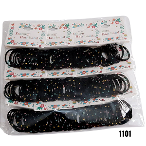 NE1101 - Elástico de cabelo 12 pcs por kit/ 3cm preto atacado 1101 – Pacote com 12 unidades (Atacado)