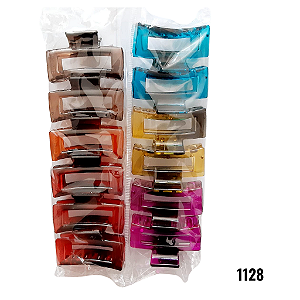 NE1128 - Presilha de cabelo 12 pcs por kit/ 4,5cm atacado 1128 – Pacote com 12 unidades (Atacado)