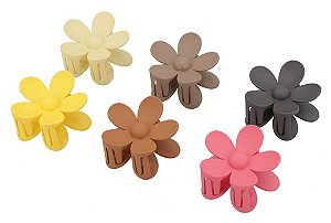 NE10048 - 10048 piranha de cabelo flor plástico+ ferro, 8 cm – Pacote com 12 unidades (Atacado)