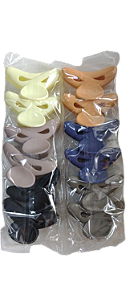 NE10044 - 10044 piranha de cabelo plástico+ ferro, 7cm – Pacote com 12 unidades (Atacado)