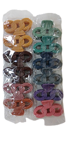 NE10042 - 10042 piranha de cabelo plástico+ ferro, 7 cm – Pacote com 12 unidades (Atacado)