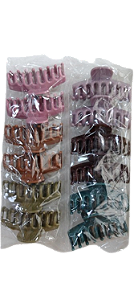 NE10040 - 10040 piranha de cabelo plástico+ ferro, 7 cm – Pacote com 12 unidades (Atacado)